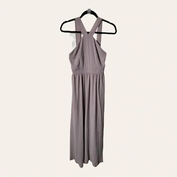 Women’s‎ LULU’S FORMAL DRESS MAXI LENGTH HIGH NECKLINE HALTER LIKE MAUVE COLOR - Picture 2 of 10